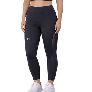 Under Armour Black Mesh Workout Active Leggings Full Length High Rise Size M